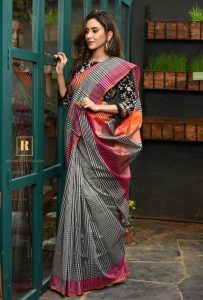 Maheshwari Handwoven Tussar Sari