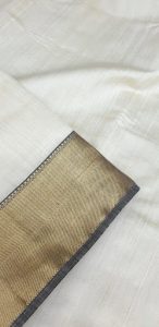 Natural Tussar Saree with Black/Gold Skirt Border