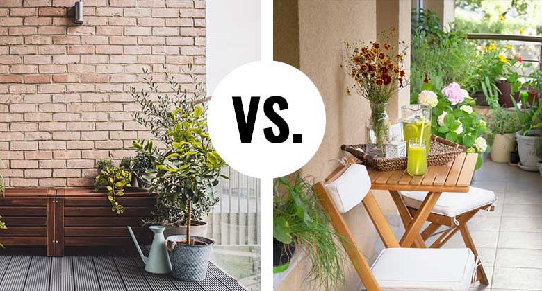 Difference between a concrete terrace or a terrace?