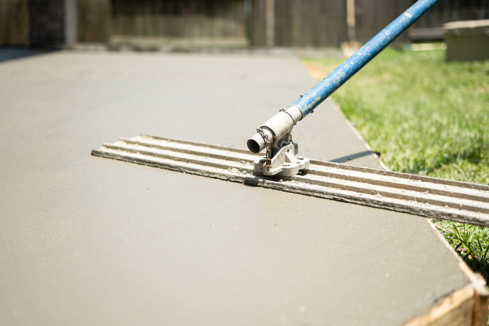 What is the definition of a concrete patio?