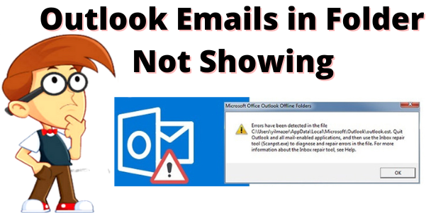 outlook email in folder not showing