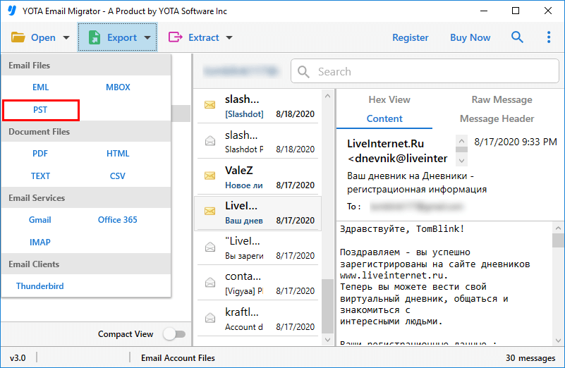 select file format