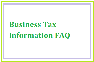Business Tax Information