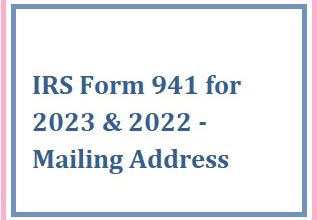 IRS Form 941 for 2023 & 2022