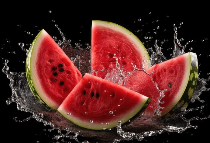 Watermelon aids a balanced diet and health.